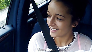 Teen Vanesa Rodriguez is pulled over  by a horny guy
